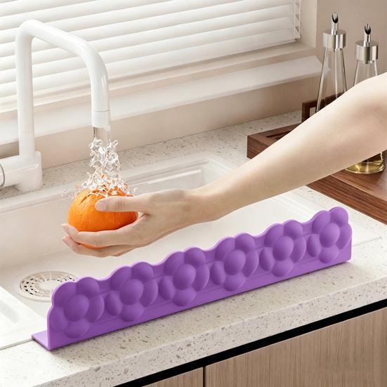 Garde-éclaboussures d'évier en silicone Ventouse antidérapante Protecteur d'éclaboussures d'eau Réutilisable Plan de travail d'évier de cuisine Panneau de protection anti-éclaboussures