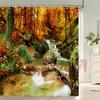 3D Tropical Rainforest Forest Landscape Printed Shower Curtain with Hook Bathroom Waterproof Polyester Bath Curtain Home Decor