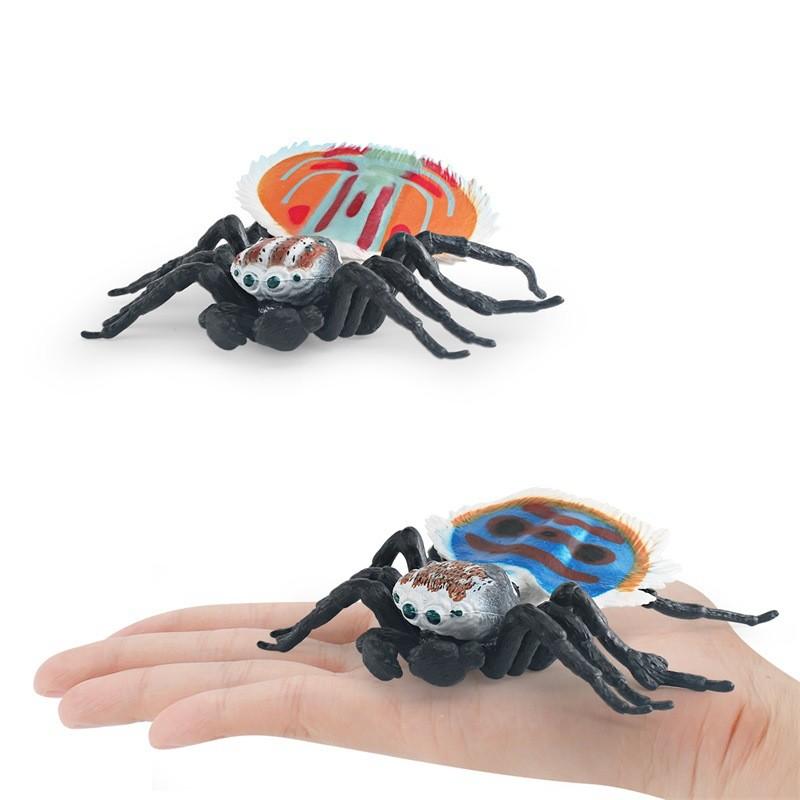 Stunningly Detailed Plastic Insect Models Including Vibrant Peacock Spiders And Striped Fly Spiders Perfect For Learning And Displaying
