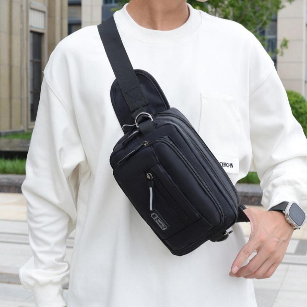 Zipper Waist Bag Multi Layer Shoulder Bag Fashion Sport Chest Bag Travel