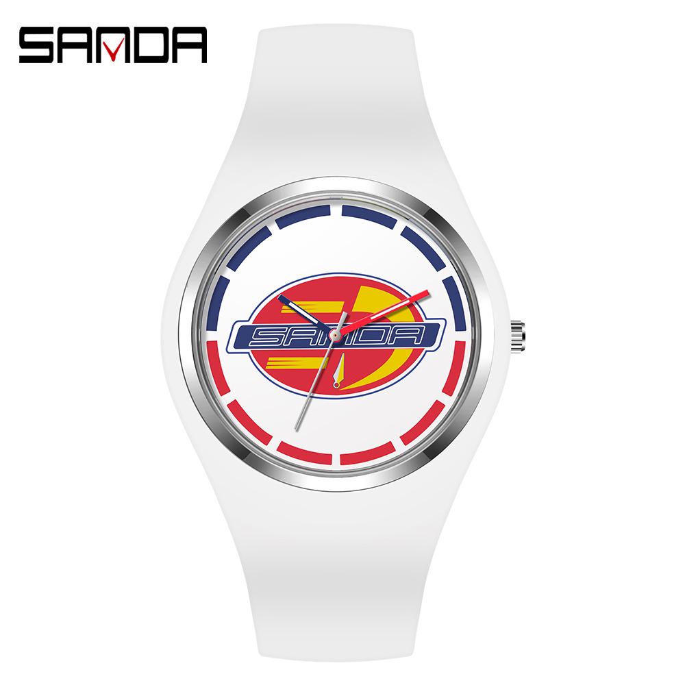 Sanda Beliebte Jugend Trendige Unisex Silikonuhr - Bonbonfarbe, Einfaches Design, Wasserdicht, Studentenfreundliche Armbanduhr