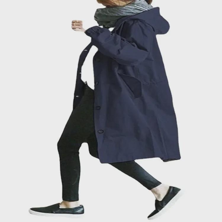 "Japanese & Korean Style Women's Autumn Windbreaker - Long Casual Jacket"