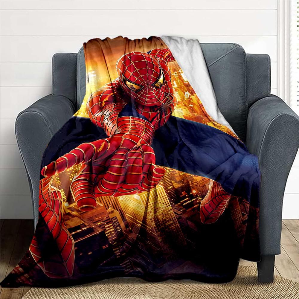 Spider-Man Netz Außen Flanell Überwurfdecke - HD Gedruckt Leicht Weich Warm Ganzjahresdecke für Sofa, Bett, Reisen, Camping 1203046