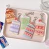 Acrylic Kpop Photocard Holder Keychain Cake Dessert Shape Transparent Campus Card Protective Case 3 Inch