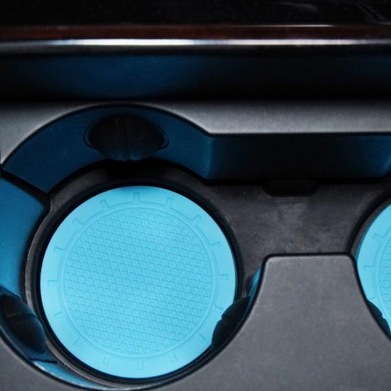 Car Coasters Anti Slip PVC Cup Holder Insert Mats 2.76" Diameter Compact Cup Holders Universal Car Interior Vehicle Accessories