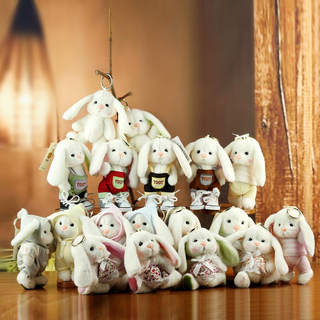 Plush Bunny Keychain With Movable Joints For Kids And Collectors