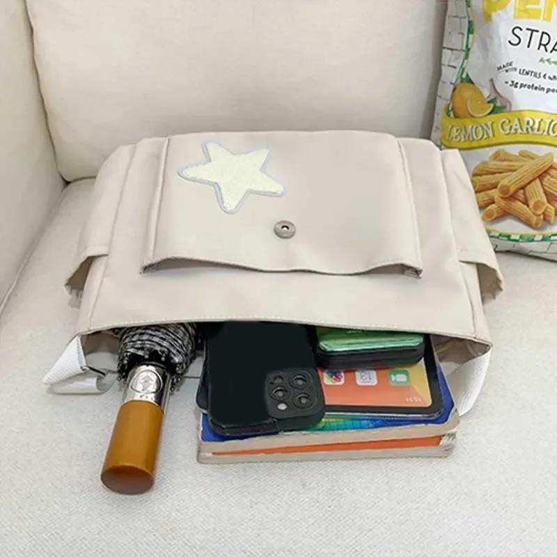 Damen Sternmuster Umhängetasche Lässige Tragetasche Damen Einfache Große Kapazität Schultertasche Mädchen Reise Schultasche Handtasche