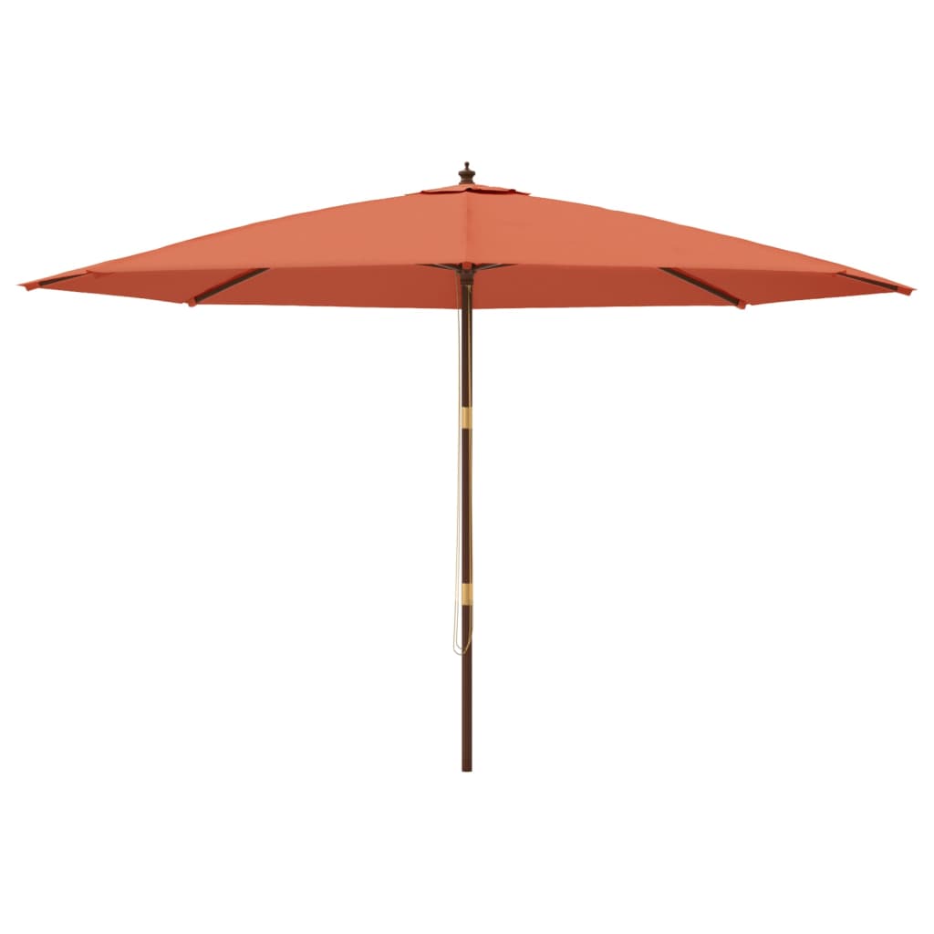 Ombrellone da Giardino su Palo di Legno, Color Terracotta, 400X273 Cm