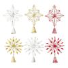 Christmas Tree Top Ornament Metal Star Shaped Tree Toppers Irregular Decoration for Home and Mall Parties Supplies
