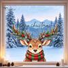 Removable Static Window Film Christmas Reindeer Stickers, PVC Waterproof Elk Cling for Holiday Gifts Friends Home Decoration, Cute Deer Wall