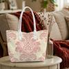 Elegant Pink Damask Tote Bag Stylish Daily Carry All for Shopping Commute