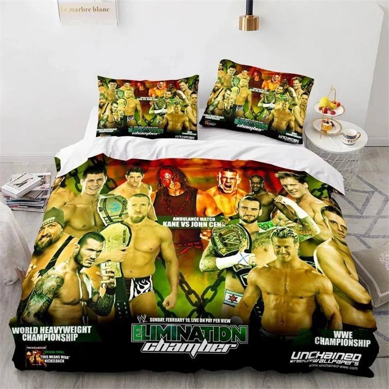 Customisable 3D Print Wwe Eaw Duvet CoverWrestling Game Wwe Eaw Bedding Set Comforter Bed Set Quilt Cover Pillowcase