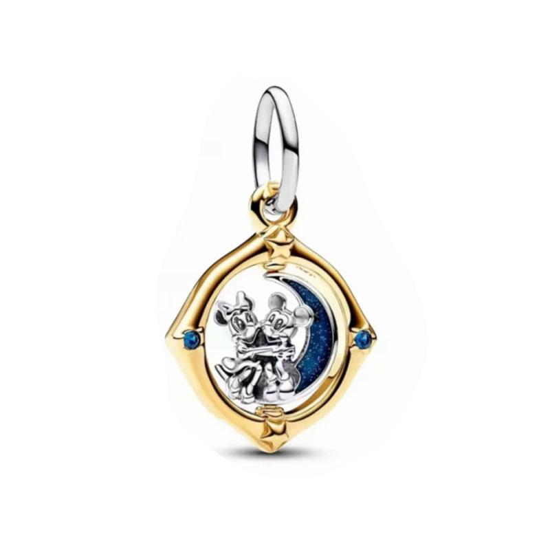 Brand New Copper Metal Cartoon Mouse Moon Bead Component Candy Pendant Bead Component Ideal Designed For European Authentic Original Bracelet High