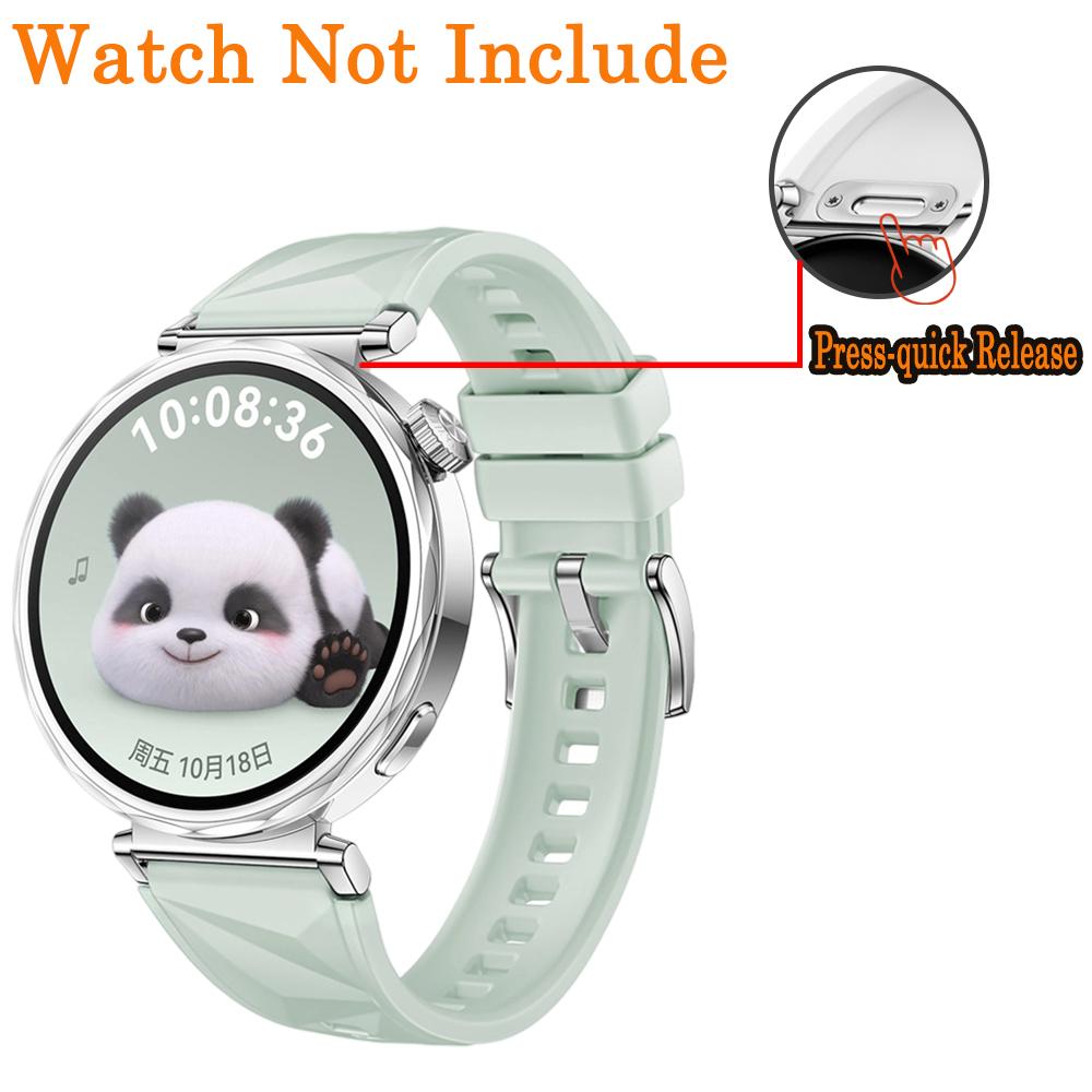 Bracelet 18mm pour Huawei GT6 5 41mm Sport Respirant Pression-Libération Rapide Hommes Femmes Bracelet Poignet en Fluororubber pour Huawei GT5 4 41mm