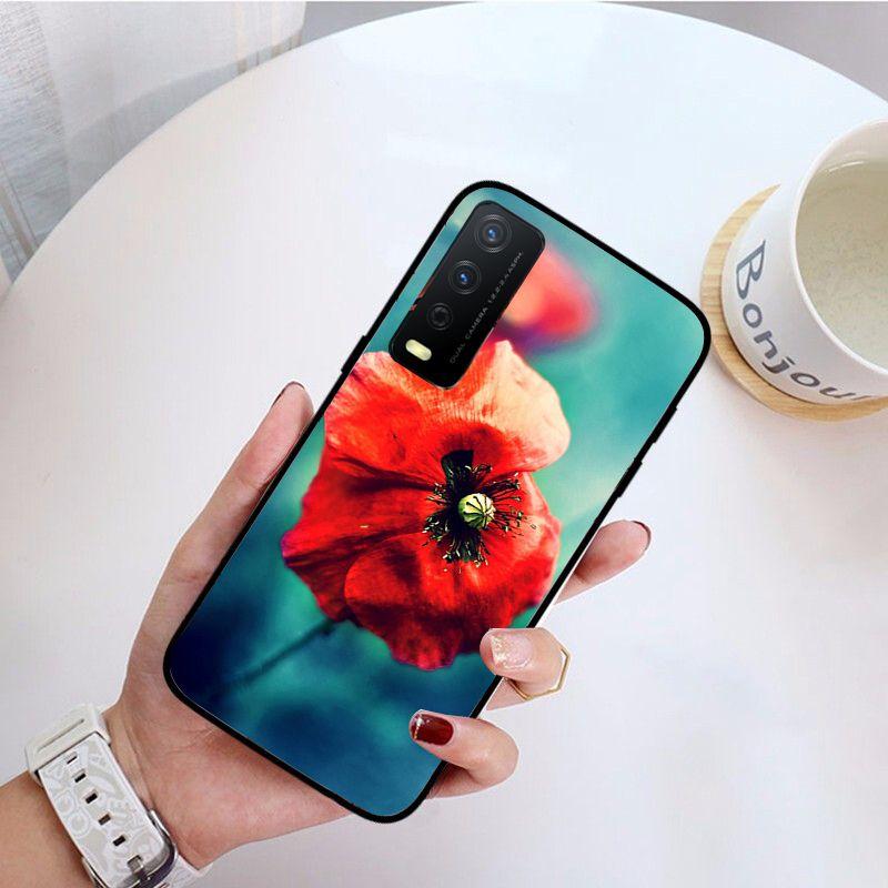 Poppy Flower Funda Phone Cover For Vivo Y31 Y30 Y33S Y11S Y12S Y17 Y20 Y20S Y21 Y21S Y1S Y53S Y15 Y19 Y91C V23 5G Cases Coque