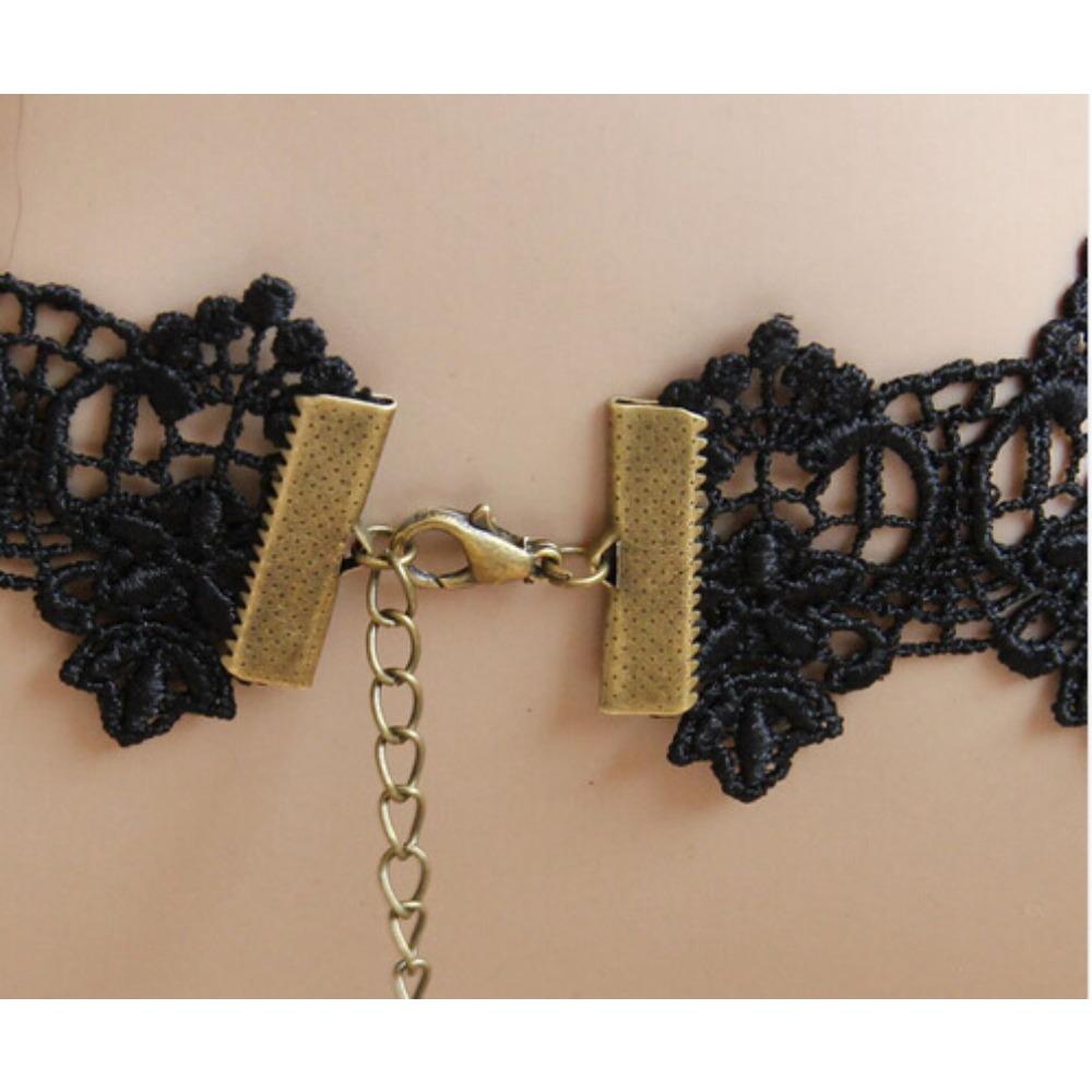 Gothic Black Lace Choker Necklace Halloween Collar Choker Steampunk Party Jewelry