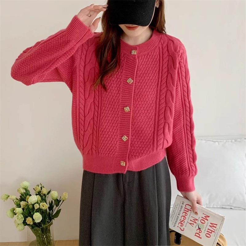 Fashion twist sweater women's coat autumn and winter new loose soft waxy temperament knitted cardigan women's clothing