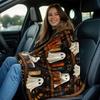 1pc Ghosts Shelf Design Flannel Blanket - Soft & Warm Lightweight All-Season Cozy Throw with Cute Ghosts & Bookshelf Print, Blac