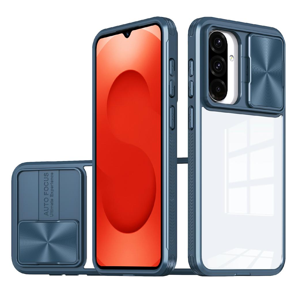 For Samsung Galaxy A26 5G Case TPU + PC Clear Phone Cover with CD-Veins Camera Lens Sliding Lid