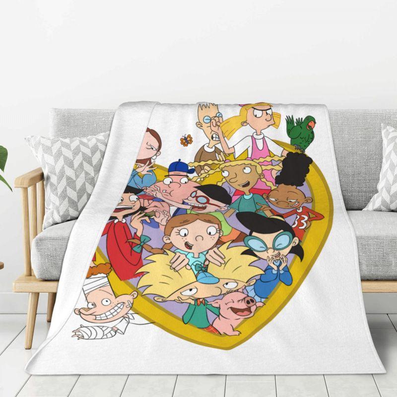 Custom Hey Arnold Animated Anime Helga Pataki Blanket Warm Fleece Soft Flannel Throw Blankets for Bedroom Couch Car Autumn