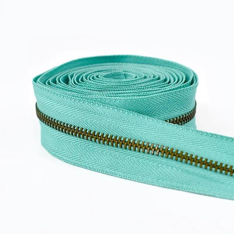 1-10Yardas Meetee Cremallera Metálica #3 Decoración Chaqueta Cremalleras Cinta Reemplazo Cremallera de Bobina Por Metros Cierre de Costura Kit de Reparación Cremalleras Accesorios