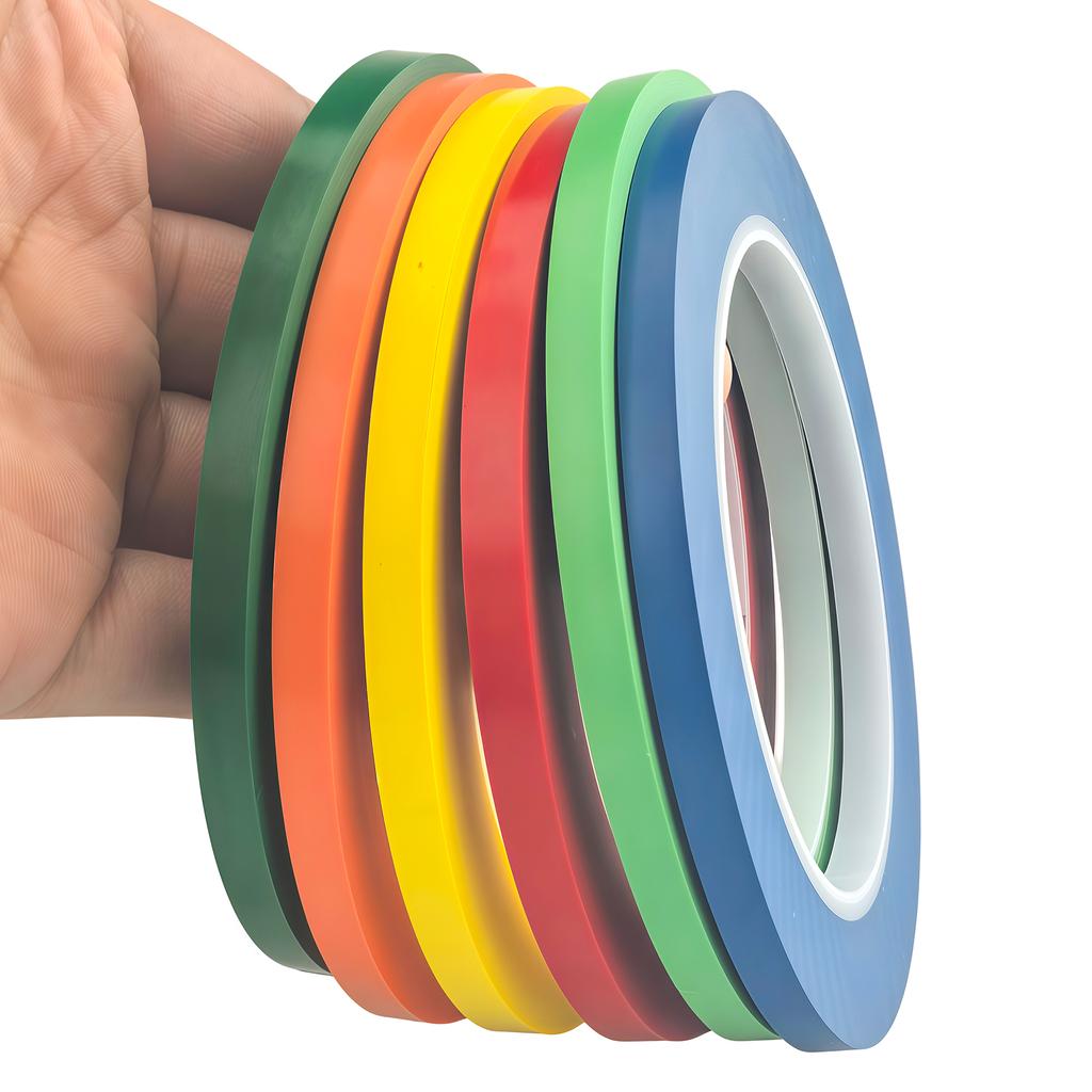 6mm x 33M Vinyl Masking Tape for Color Separation Color Coding Safety Marking Paint Masking Striping Stretch 1 RollPinstriping Tape 3