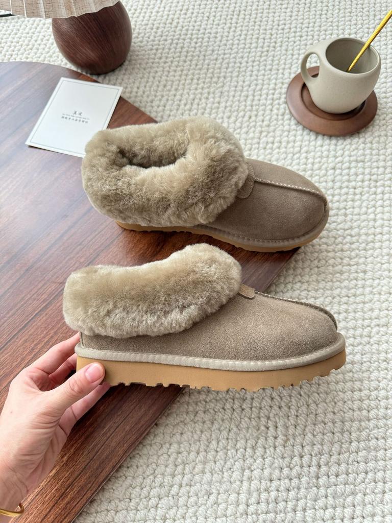 Snow boots women's Tazi special fur integrated shallow mouth snow cotton flat-soled wool velvet warm cotton shoes winter