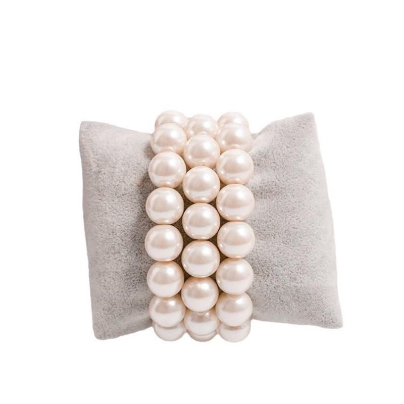 Elegant White Pearl Bracelet for Women, Classic Round Simulated Pearl Bangle, Dainty Wedding Bridal Jewelry, Gift for Mom, Mother's Day Gift
