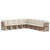 Garden Sofa Set 9 Pcs Beige Poly Rattan