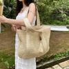 Summer Straw Woven Bag for Women Holiday Beach Shoulder Bags Large Capacity Commute Casual Tote Bags Ladies Straw Weave Handbags