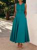 2026 Sleeveless Solid Color Maxi Dress - Elegant & Breezy European & American Style Summer Wear for Women