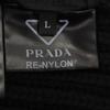 Great PRADA Knit cap black Virgin wool mens L UMD446 Used