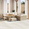 13-Piece Garden Sofa Set With Beige Cushions Poly Rattan Acacia, 2-Seater Garden Sofa With Storage 3364136