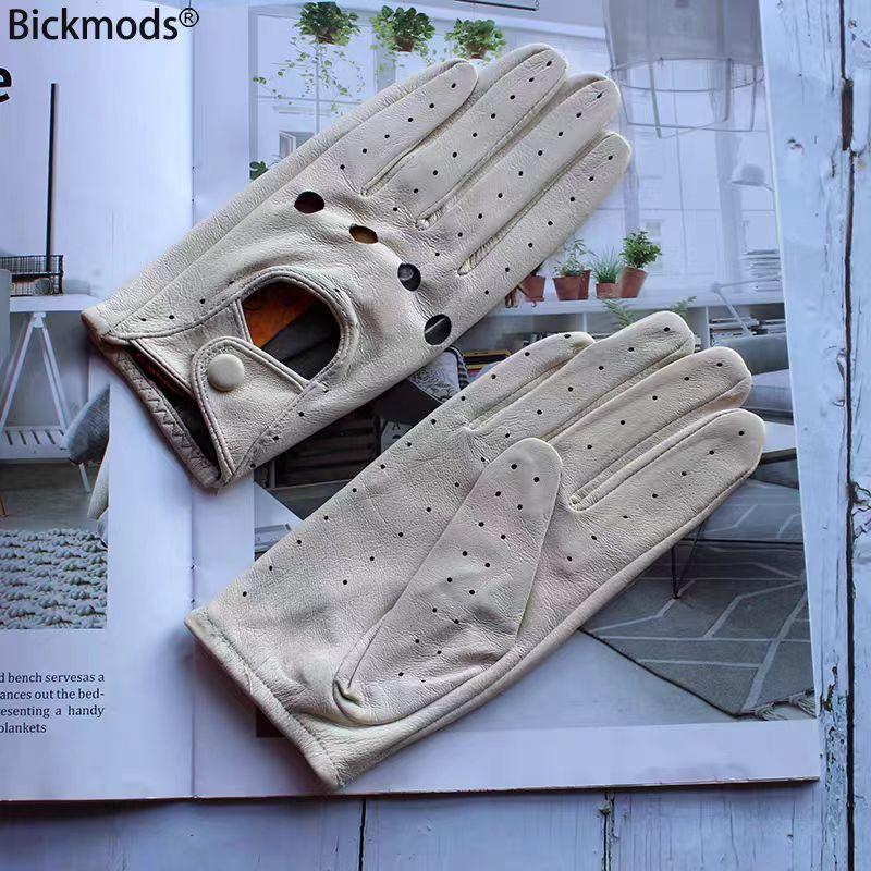 Damen-Lederhandschuhe aus Schafsleder Dünne atmungsaktive ungefütterte farbige Lederhandschuhe Sommer