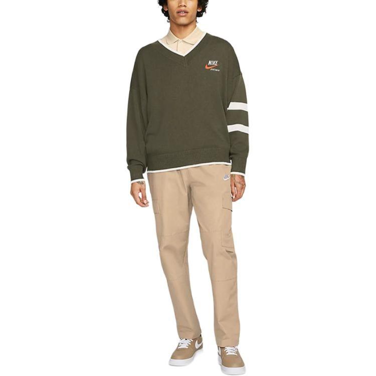 Nike Sweaters Men's Workwear Khaki V Neck Moderate DX0009-325