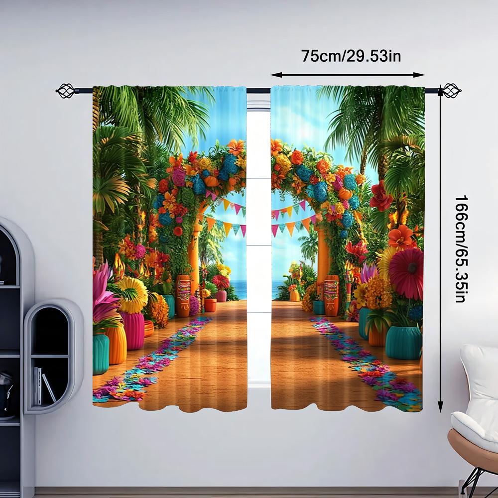 2pc,  Party Curtain Mexican Carnival Machine Washable Fabric,Without Electricity Birthday Party Suitable for Parties and