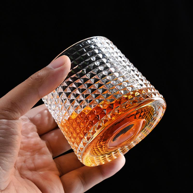 Roaring Doll Thickened Whiskey Glass with Hammer Pattern - Luxury Home Bar Glassware