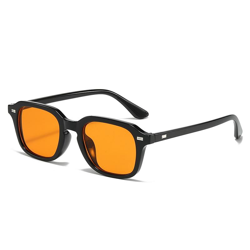 SHAUNA New Square Candy Color Women Sunglasses Retro Rivets Men Trending Orange Sun Glasses Shades UV400