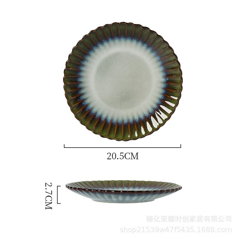 Japanese Retro Ceramic Dinnerware Set Handmade Glazed Stoneware Bowls Plates Home Dining Tableware