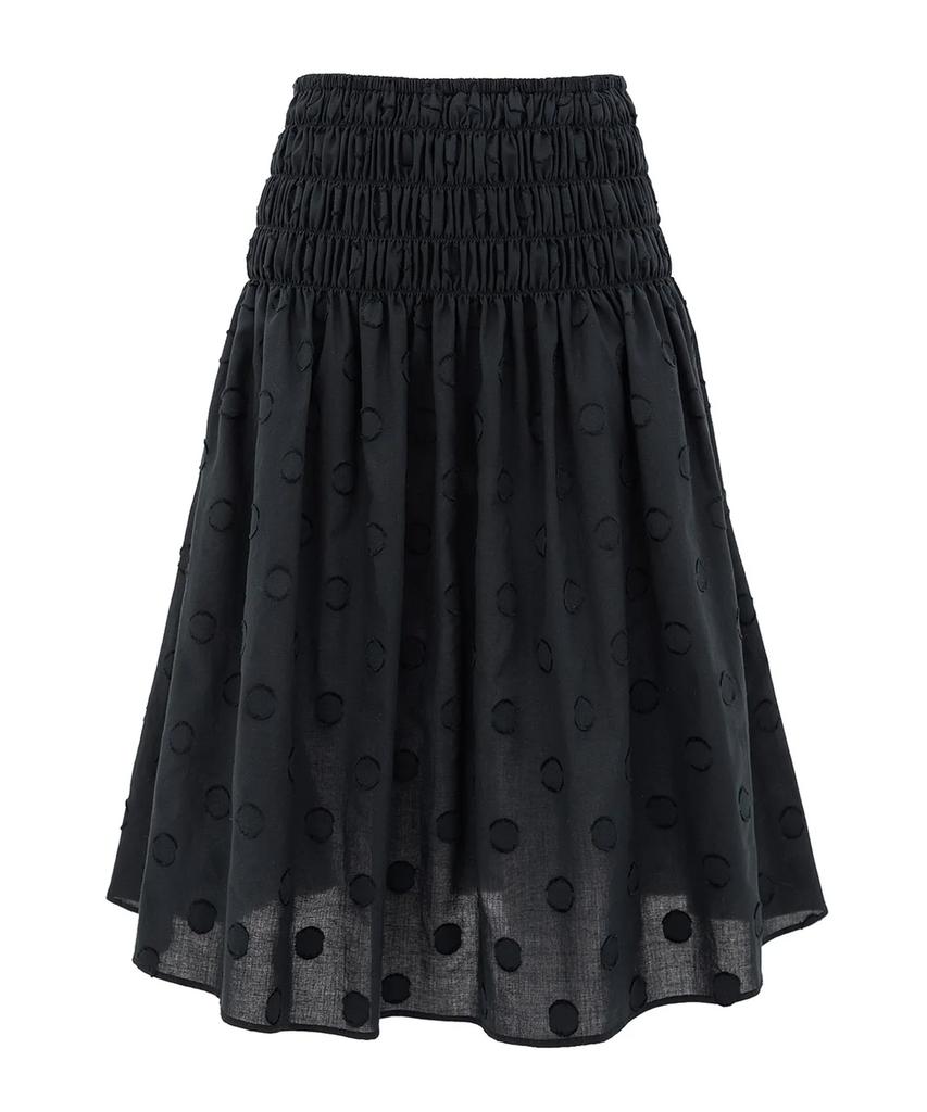 Plasma Sphere Audrey Shirred Smoke Dot Low-Rise Skirt_2 Colours