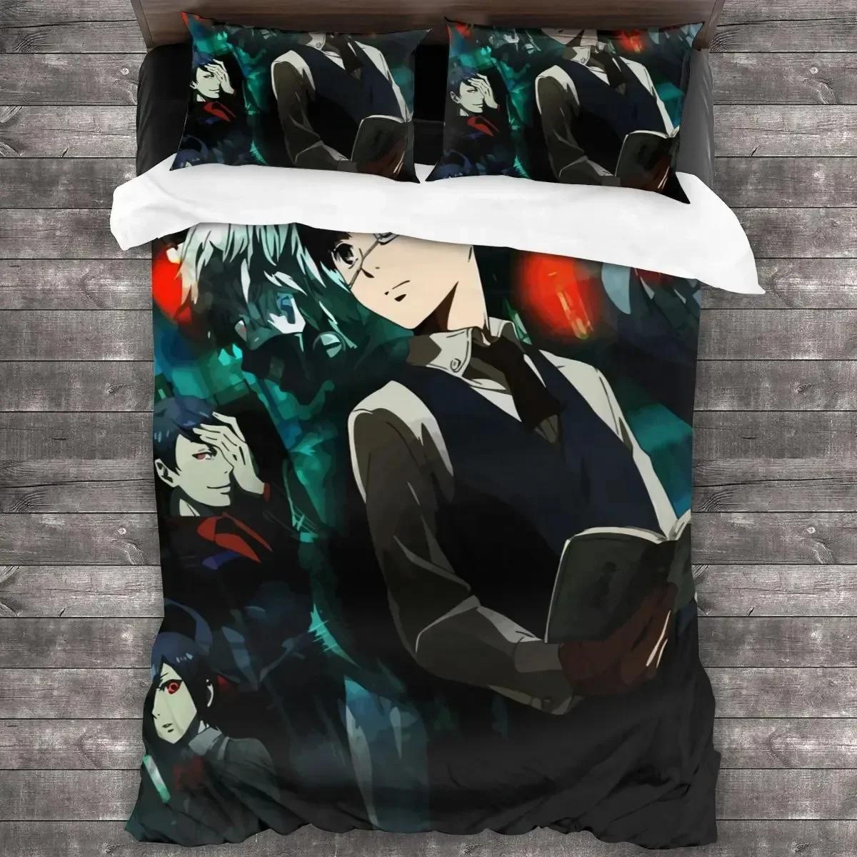 

2014 Tokyo Ghoul Комплект постільної білизни Односпальний Twin Повний Queen King Розмір Комплект для ліжка Підліткова Спальня Комплекти з підковдрою 3D Друк Аніме ЧоловікиЖінки 135x200cm
