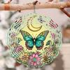 Sino de Vento de Metal Floral Borboleta Iluminado pelo Luar Decoração de Jardim ao Ar Livre Sons Suaves Presente de Feriado para Pátio Varanda Ação de Graças Natal