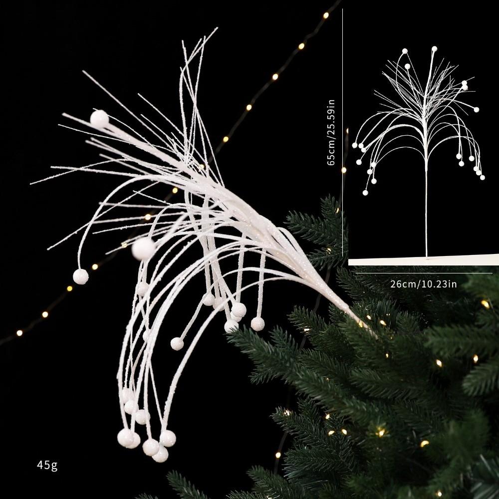 Glitter Branches Christmas Tree Pendant DIY Shiny Christmas Cypress Leaf Handmade Creative Christmas Leaf Pendant