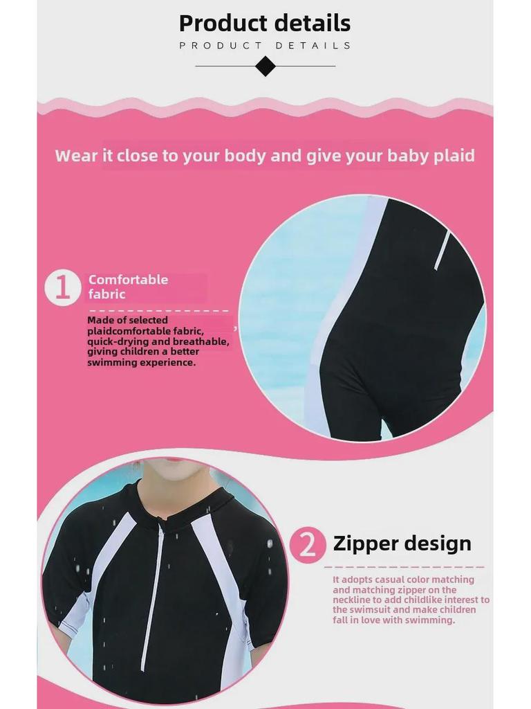 Girls' Quick-Drying One-Piece Swimsuit for Ages 2-11: Fashionable and Professional for Sports and Vacations