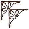 2 Cast Iron Wall Shelf Brackets Support Bracket Brown