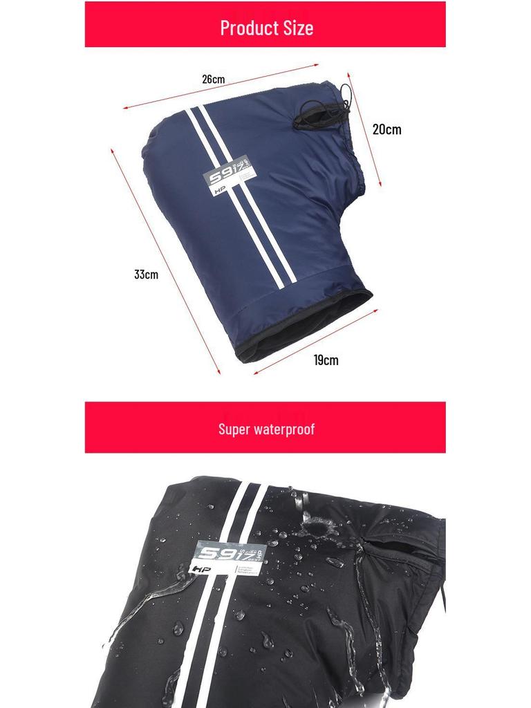 Electric Bicycle Winter Handlebar Cover: Waterproof, Windproof, Thick Fleece Gloves for Cold-Proof Riding