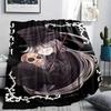 1PC Black Butler Print Flannel Blanket, High quality All Seasons, Home Decor, Warmth and Comfort, Perfect for Christmas Gifts