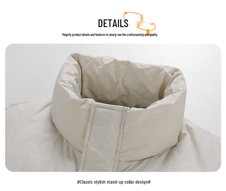 Men's Korean Style Stand Collar Duck Down Vest - Winter Solid Color Sleeveless Jacket