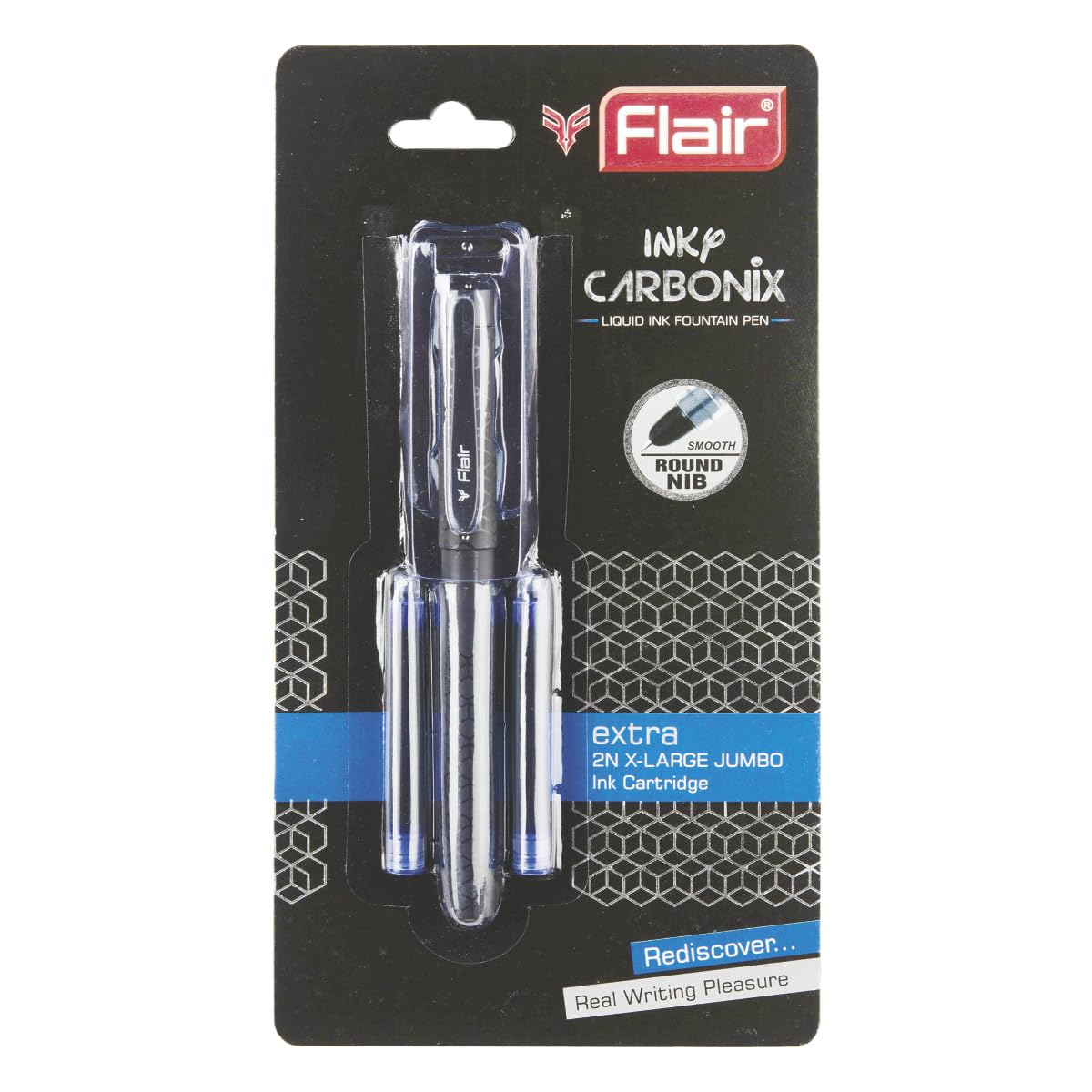 Flair Inky Series Fountain Pen Blue Ink Pack Of 3 Smooth Writing Refillable Pens For Office School Home Use