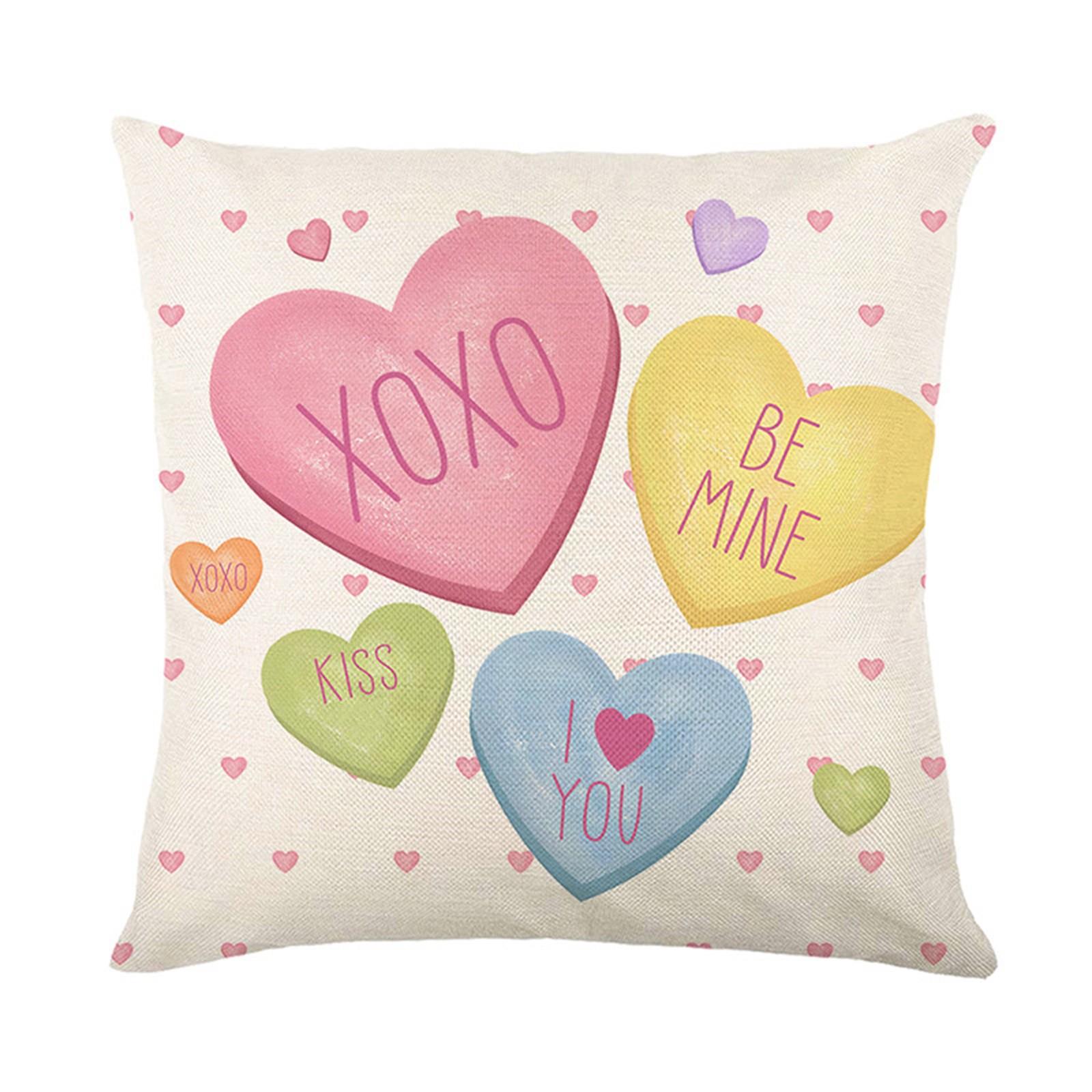 Love Print Pillowcase Valentine s Day Lettered Linen Upholstered Upholstery One Size